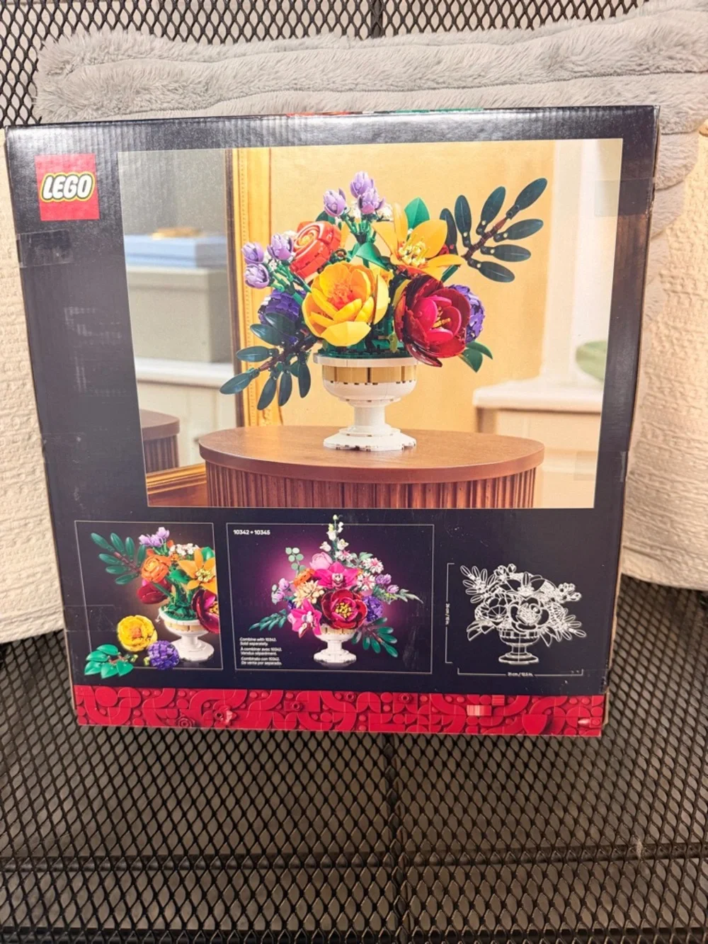 Lego Botanicals Floral Centerpiece in Red, Yellow, Orange, Purple, Green, Cream